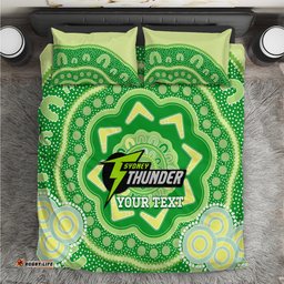 Custom BBL Thunder Cricket Bedding Set 2024 Aboriginal Art