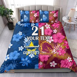 Custom NRL Cowboys and Broncos Bedding Set Sporty Style