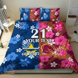 Custom NRL Cowboys and Broncos Bedding Set Sporty Style