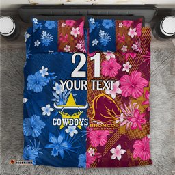 Custom NRL Cowboys and Broncos Bedding Set Sporty Style