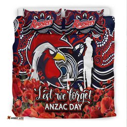 Roosters Bedding Set Anzac Day Poppy Flowers With Aboriginal