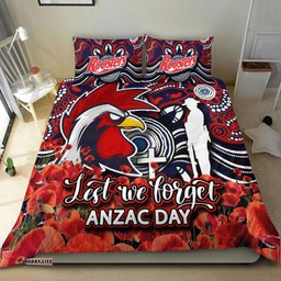 Roosters Bedding Set Anzac Day Poppy Flowers With Aboriginal