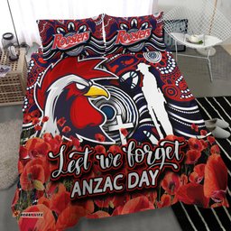 Roosters Bedding Set Anzac Day Poppy Flowers With Aboriginal