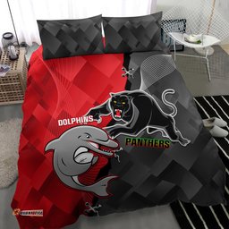 Panthers And Dolphins Bedding Set Sporty Version