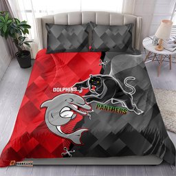 Panthers And Dolphins Bedding Set Sporty Version