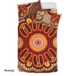 Australia Aboriginal Inspired Bedding Set - Aboriginal Connection Concept Artwork 09