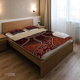 Australia Indigenous Bedding Set - Aboriginal Inspired Midnight Dreamtime