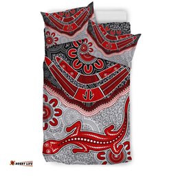 Aboriginal Bedding Set - Indigenous Boomerang and Lizard Art