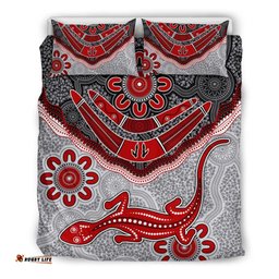 Aboriginal Bedding Set - Indigenous Boomerang and Lizard Art
