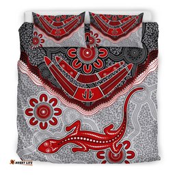 Aboriginal Bedding Set - Indigenous Boomerang and Lizard Art