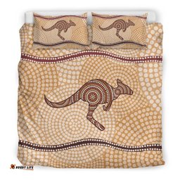 Aboriginal Bedding Sets, Kangaroo Dot Painting Circle Art