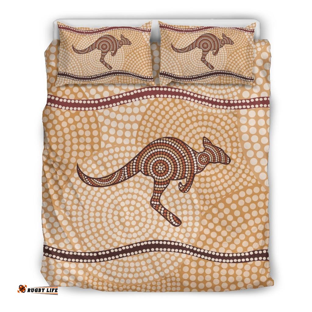 Aboriginal Bedding Sets, Kangaroo Dot Painting Circle Art