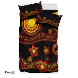 Aboriginal Indigenous Flag Vibes Bedding Set Turtle