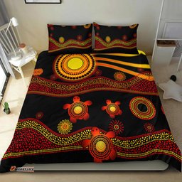 Aboriginal Indigenous Flag Vibes Bedding Set Turtle