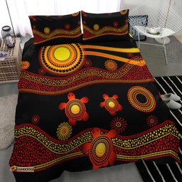 Aboriginal Indigenous Flag Vibes Bedding Set Turtle