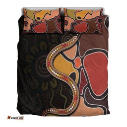 Bedding Set - Aboriginal Snake With Dot Painting