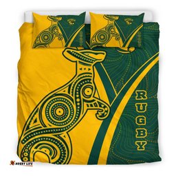 Rugby Bedding Set - Australian Rugby Kangaroo & Aboriginal Patterns