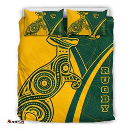 Rugby Bedding Set - Australian Rugby Kangaroo & Aboriginal Patterns
