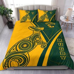 Rugby Bedding Set - Australian Rugby Kangaroo & Aboriginal Patterns