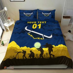Custom Personalised North Queensland Cowboys ANZAC 2022 Bedding Set Simple Style Blue