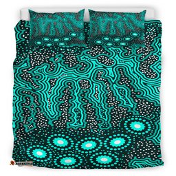 Australia Indigenous Bedding Set - Background of dot painting dreaming