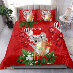 Personalised Koala Lover Bedding Set Australia Koalaty Merry Christmas Aboriginal