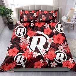 Australian Renegades Cricket Bedding Set Baeuty Pacific Hibiscus and Polynesian Pattern