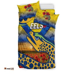 Parramatta Eels ANZAC 2022 Bedding Set Poppy Flowers Vibes Gold
