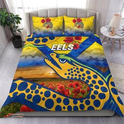 Parramatta Eels ANZAC 2022 Bedding Set Poppy Flowers Vibes Gold