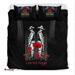VibeHoodie Bedding Set - Custom Anzac Remembrance Day Lest We Forget Bedding Set