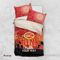 Custom Suns Football ANZAC Bedding Set Gallipoli Camouflage With Poppies
