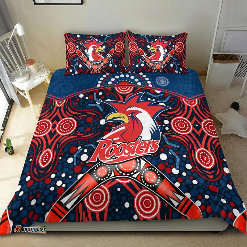 Roosters Rugby Bedding Set Boomerang Indigenous Dots