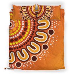 Australia Aboriginal Inspired Bedding Set - Aboriginal Connection Concept Artwork 10