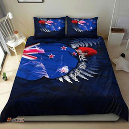 VibeHoodie Bedding Set - New Zealand Anzac Day Poppy Bedding Set