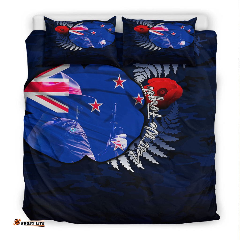 VibeHoodie Bedding Set - New Zealand Anzac Day Poppy Bedding Set