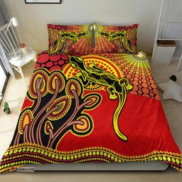 Aboriginal Lizard Bedding Set Tree On The Hill Sunshine Ver.02