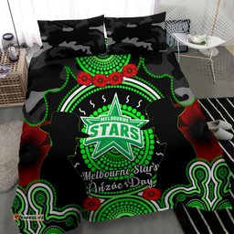 Melbourne Stars ANZAC 2024 Bedding Set Lest We Forget Poppy Mix Camouflage
