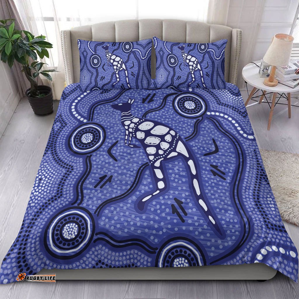 Aboriginal Kangaroo Painting Purple Bedding Set -