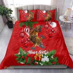 Personalised Platypus Lover Bedding Set Australia Merry Christmas Aboriginal