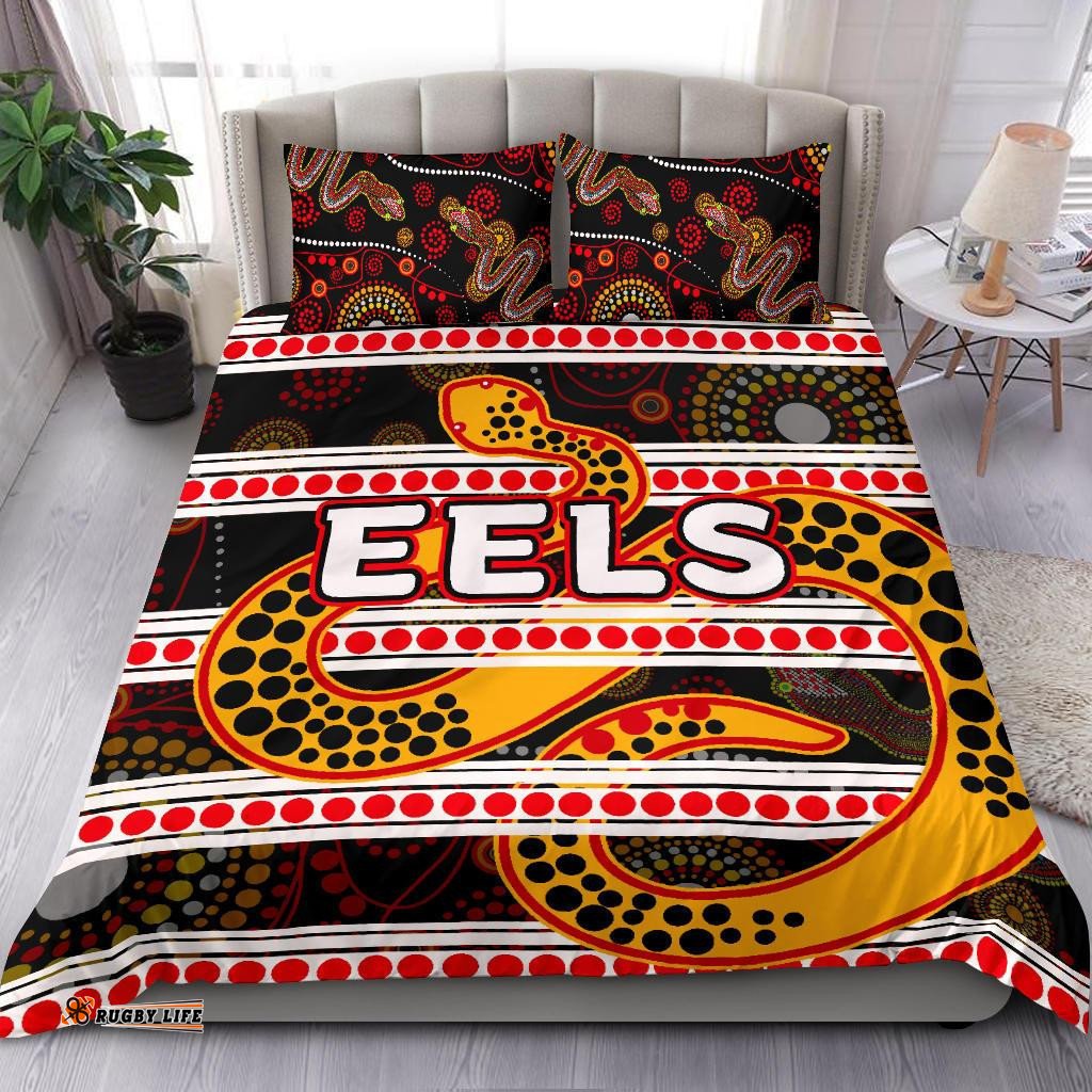 Parramatta Eels Bedding Set Tribal Style Black