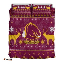Brisbane Broncos Bedding Set - Christmas Ugly -