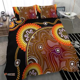 Aboriginal Bedding Set Sun Rise Indigenous Vibes