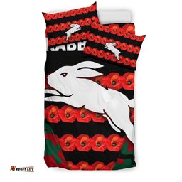 South Sydney Rabbitohs Bedding Set Anzac Day Poppy Flower Vibes