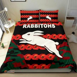 South Sydney Rabbitohs Bedding Set Anzac Day Poppy Flower Vibes