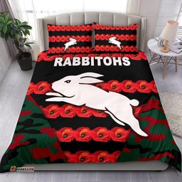 South Sydney Rabbitohs Bedding Set Anzac Day Poppy Flower Vibes