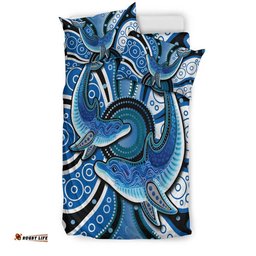 Aboriginal Dolphins Bedding Set Blue Sea