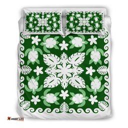 Turtle with Hibiscus Royal Bedding Set Palm Leaf