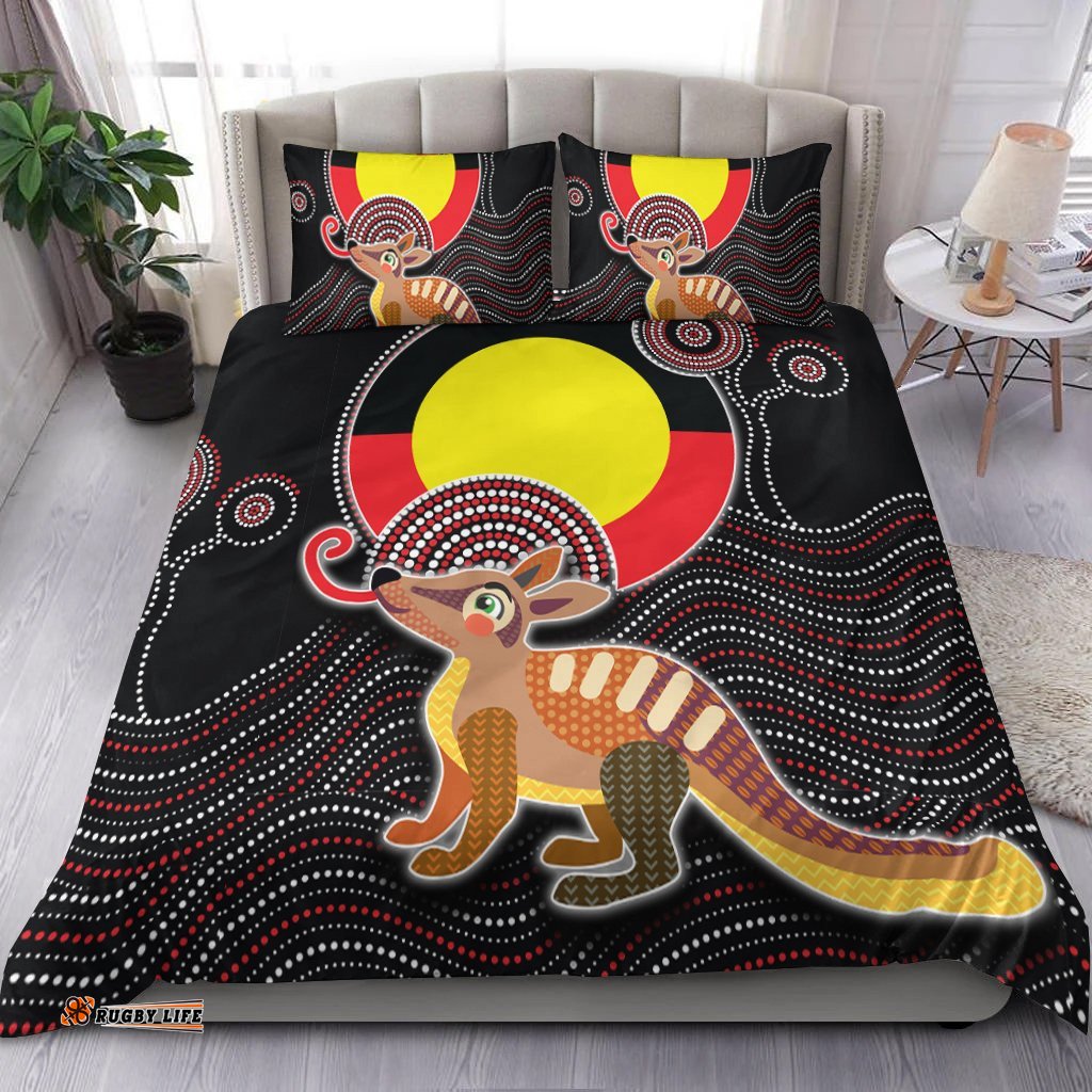 Aboriginal Bedding Set - Numbat with Aboriginal Flag
