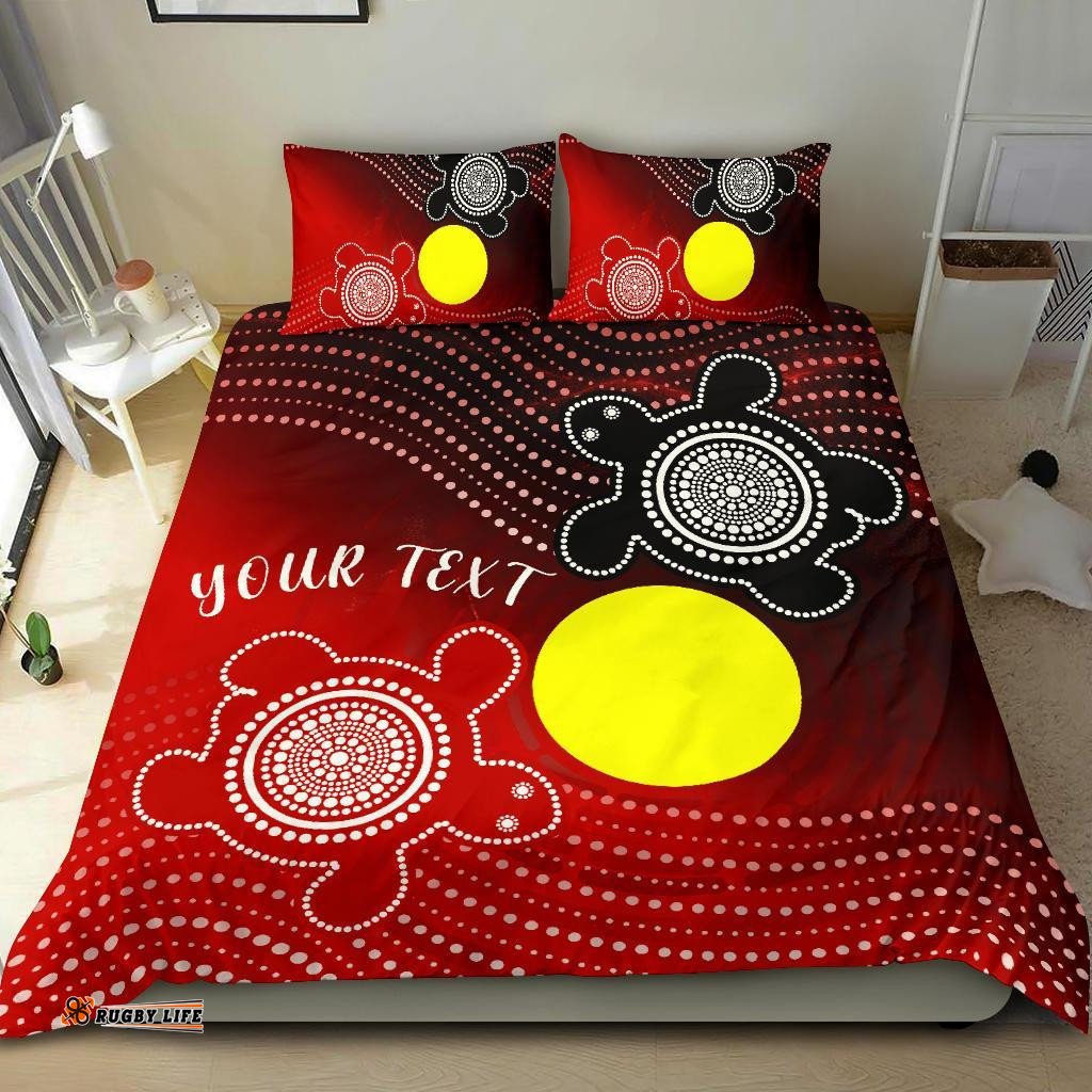 Aboriginal Bedding Set - Indigenous Circle Dot Painting Style -