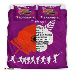 VibeHoodie Bedding Set - Custom New Zealand Anzac Red Poopy Purple Bedding Set